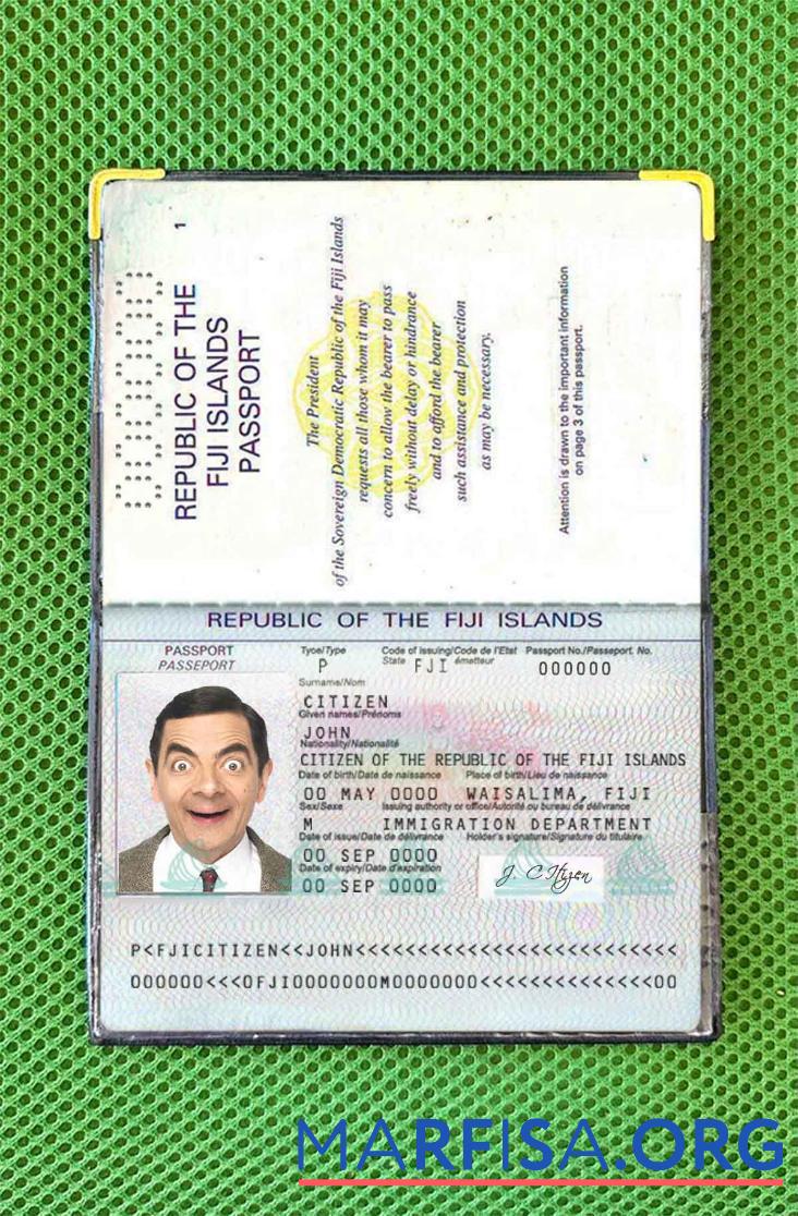 Realistic Fiji passport photo look template